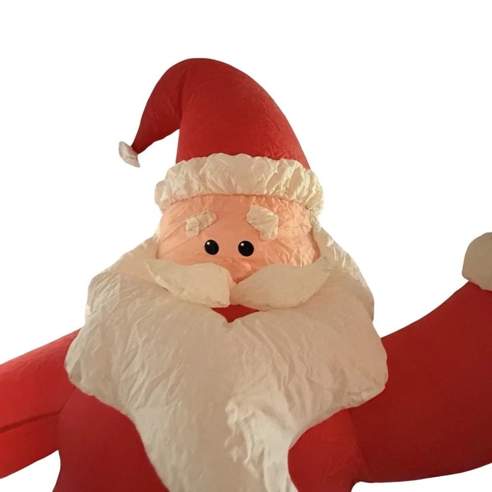 Gemmy Airblown 8 Ft Santa With Present Inflatable Lights Up w/ Box Tested
